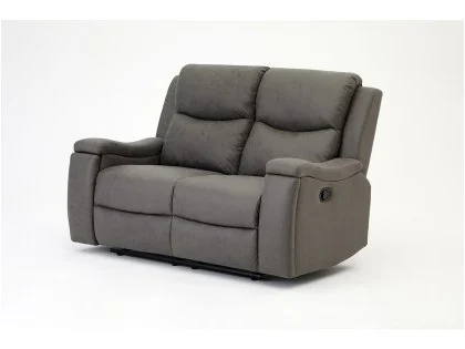 TGC James Grey Faux Leather 2 Seater Recliner Sofa