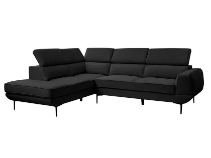 TGC Martina Black Velvet Left Hand Corner Sofa