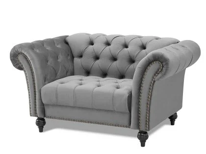 TGC Monroe Grey Velvet 1.5 Seater Sofa