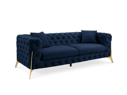 TGC Panther Blue Velvet 3 Seater Sofa