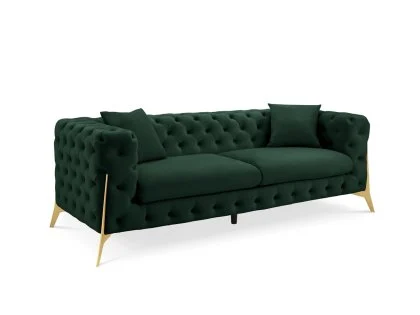 TGC Panther Green Velvet 3 Seater Sofa