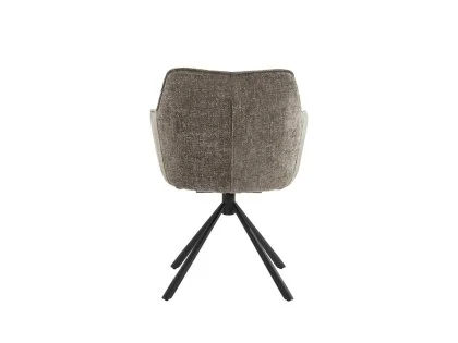 TGC Pearl Set of 2 Beige & Grey Fabric Swivel Dining Chairs
