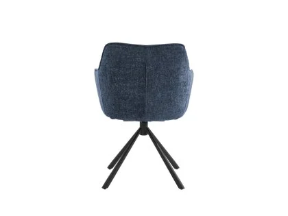 TGC Pearl Set of 2 Blue & Grey Fabric Swivel Dining Chairs