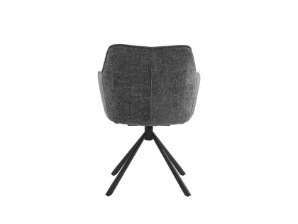 TGC Pearl Set of 2 Grey Fabric Swivel Dining Chairs
