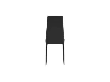 TGC Sara Set of 4 Black Faux Leather Dining Chairs with Black Legs