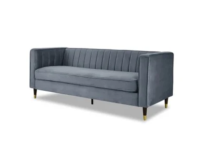 TGC Tammy Grey Velvet 3 Seater Sofa