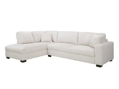 TGC Tracey Cream Cord Fabric Left Hand Corner Sofa
