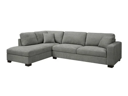 TGC Tracey Grey Chenille Fabric Left Hand Corner  Sofa