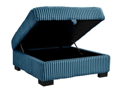 TGC Tracey Blue Cord Fabric Storage Footstool