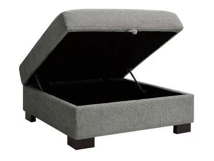 TGC Tracey Grey Chenille Fabric Storage Footstool