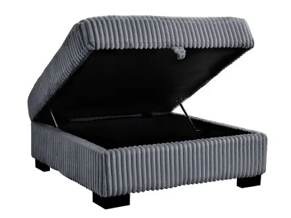 TGC Tracey Grey Cord Fabric Storage Footstool