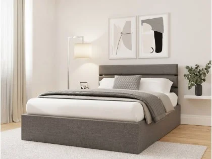 GFW Hudson 4ft Small Double Grey Fabric Ottoman Bed Frame