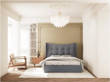 Seconique Verona 4ft6 Double Grey Fabric Ottoman Bed Frame