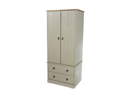 Core Corona Compact Grey and Pine 2 Door 2 Drawer Wardrobe