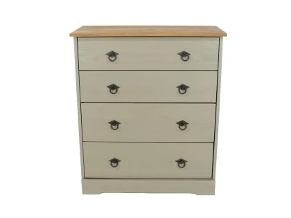 Core Corona Compact Grey and Pine 4 Drawer Chest of Drawers