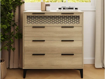 GFW Ezra Oak 4 Drawer Chest of Drawers
