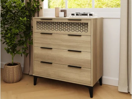 GFW Ezra Oak 4 Drawer Chest of Drawers