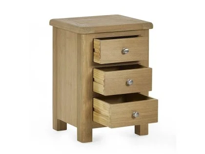 Clearance - Julian Bowen Memphis Limed Oak 3 Drawer Bedside Table