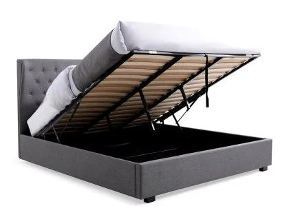 Clearance - Kyoto Kensington 6ft Super King Size Grey Fabric Ottoman Bed
