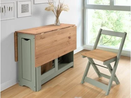 Clearance - Seconique Santos Butterfly Green and Pine Dining Table and 4 Chairs