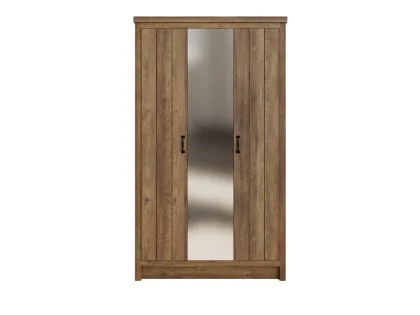 GFW Boston Knotty Oak Mirrored 3 Door Wardrobe GFW Boston Knotty Oak Mirrored 3 Door Wardrobe