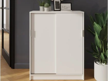 GFW Leighton White Sliding Door Shoe Cabinet GFW Leighton White Sliding Door Shoe Cabinet