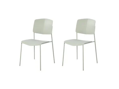 Core Academy Set of 2 Sage Green Plastic Dining Chairs Core Academy Set of 2 Sage Green Plastic Dining Chairs