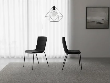 Core Bali Set of 2 Black Plastic Dining Chairs Core Bali Set of 2 Black Plastic Dining Chairs