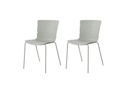 Core Bali Set of 2 Light Grey Plastic Dining Chairs Core Bali Set of 2 Light Grey Plastic Dining Chairs
