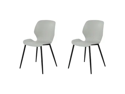 Core Carnaby Set of 2 Light Grey Plastic Dining Chairs Core Carnaby Set of 2 Light Grey Plastic Dining Chairs