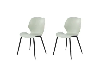 Core Carnaby Set of 2 Sage Green Plastic Dining Chairs Core Carnaby Set of 2 Sage Green Plastic Dining Chairs