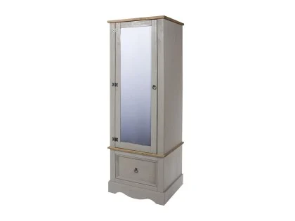 Core Corona Grey and Waxed Pine Mirrored Door Wardrobe Core Corona Grey and Waxed Pine Mirrored Door Wardrobe