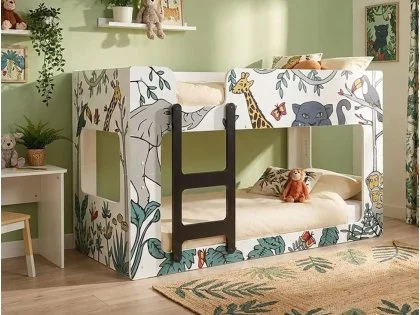 Julian Bowen Safari Jungle Print Wooden Bunk Bed Frame