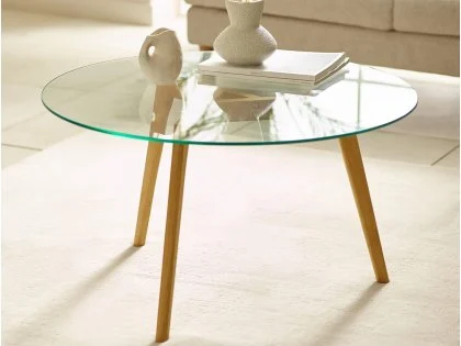 Julian Bowen Bryant Light Oak Glass Coffee Table
