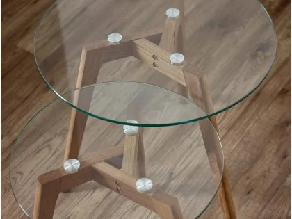 Julian Bowen Bryant Light Oak Glass Nest of Tables Julian Bowen Bryant Light Oak Glass Nest of Tables