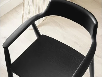 Julian Bowen Franklin Black Wooden Set of 2 Dining Chairs