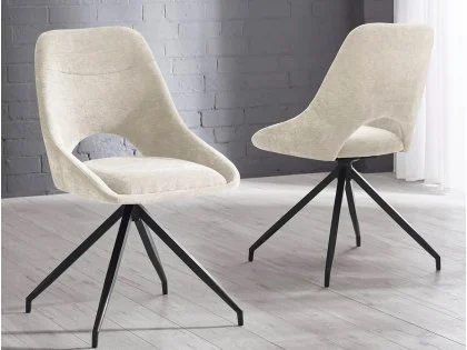 Julian Bowen Jonah Beige Fabric Set of 2 Dining Chairs Julian Bowen Jonah Beige Fabric Set of 2 Dining Chairs