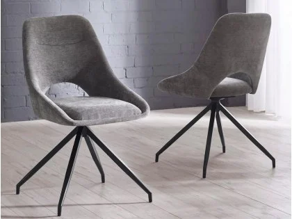 Julian Bowen Jonah Grey Fabric Set of 2 Dining Chairs Julian Bowen Jonah Grey Fabric Set of 2 Dining Chairs