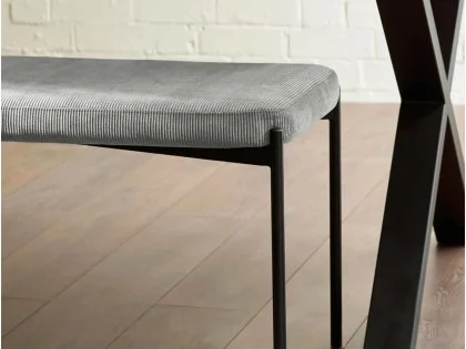 Julian Bowen Leonie Grey Fabric Dining Bench Julian Bowen Leonie Grey Fabric Dining Bench