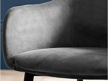 Julian Bowen Lima Grey Velvet Fabric Set of 2 Dining Chairs Julian Bowen Lima Grey Velvet Fabric Set of 2 Dining Chairs