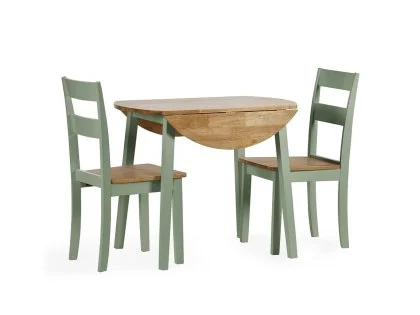 Julian Bowen Linwood Green and Oak Wooden Set of 2 Dining Chairs Julian Bowen Linwood Green and Oak Wooden Set of 2 Dining Chairs