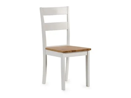 Julian Bowen Linwood White and Oak Wooden Set of 2 Dining Chairs Julian Bowen Linwood White and Oak Wooden Set of 2 Dining Chairs