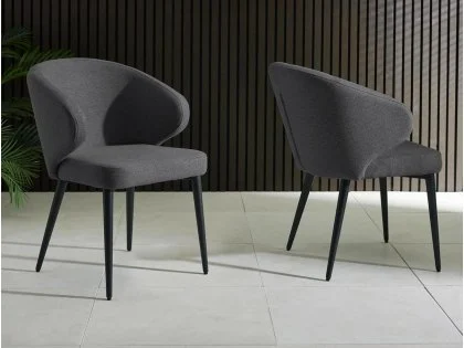 Julian Bowen Marcus Dark Grey Fabric Set of 2 Dining Chairs Julian Bowen Marcus Dark Grey Fabric Set of 2 Dining Chairs
