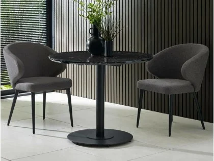 Julian Bowen Marcus Dark Grey Fabric Set of 2 Dining Chairs Julian Bowen Marcus Dark Grey Fabric Set of 2 Dining Chairs