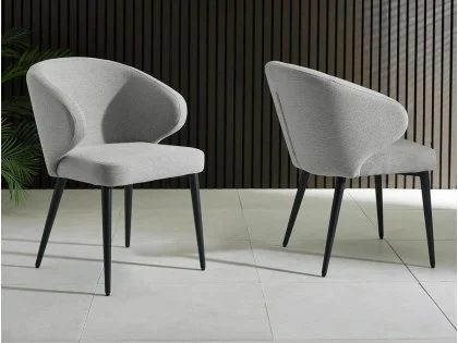 Julian Bowen Marcus Light Grey Fabric Set of 2 Dining Chairs Julian Bowen Marcus Light Grey Fabric Set of 2 Dining Chairs