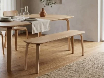Julian Bowen Kaito 106cm Light Oak Wooden Dining Bench Julian Bowen Kaito 106cm Light Oak Wooden Dining Bench