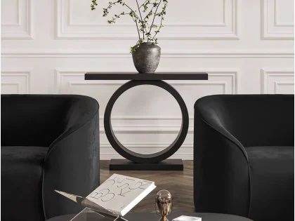 LPD Oren Black Wooden Console Table