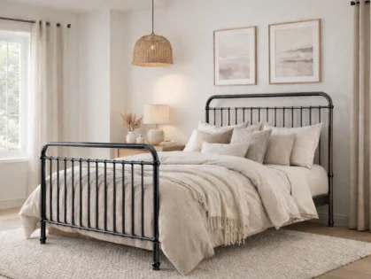 Time Living Rose Black Nickel Metal Bed Frame