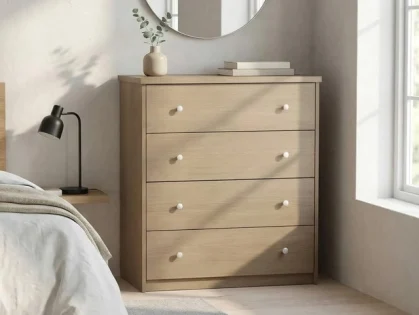 Core Freya Oak 4 Drawer Chest of Drawers Core Freya Oak 4 Drawer Chest of Drawers