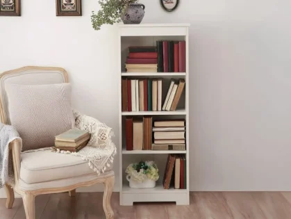 Core Erin White Low Narrow Bookcase Core Erin White Low Narrow Bookcase